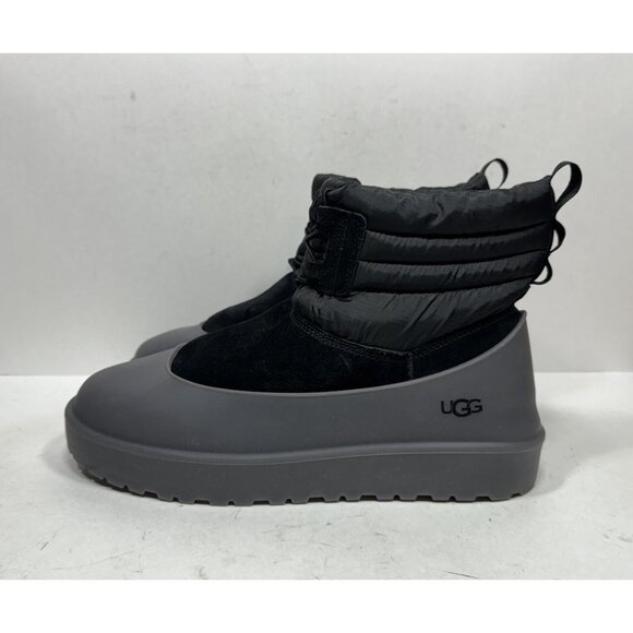 Ugg Classic Mini Lace-Up Weather Boots Black Suede Men’s Size 13 Shoes 1120849 - Picture 3 of 8